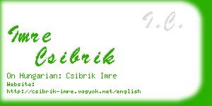 imre csibrik business card